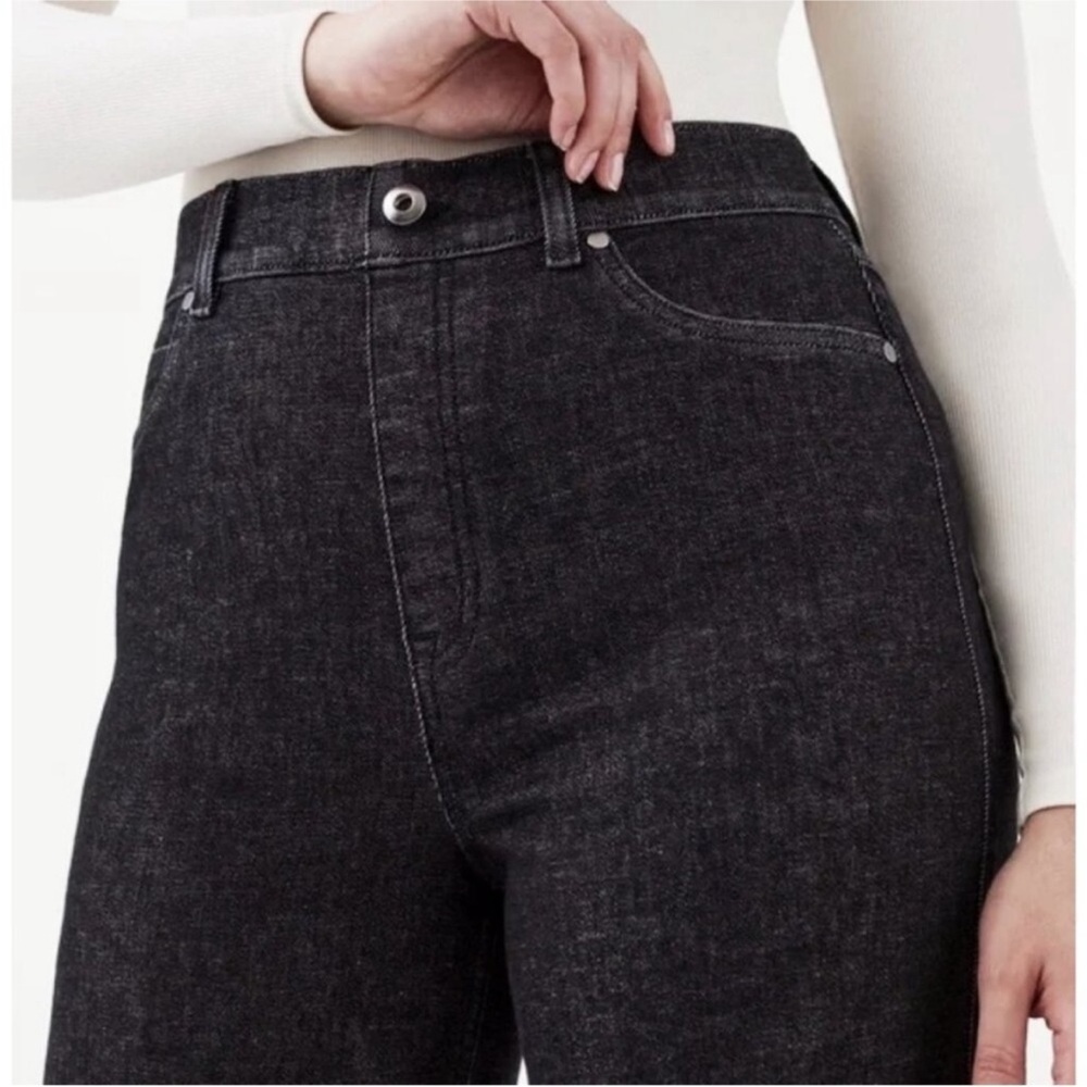 NWT Spanx wide leg charcoal jeans sz xl petite - Picture 3 of 11